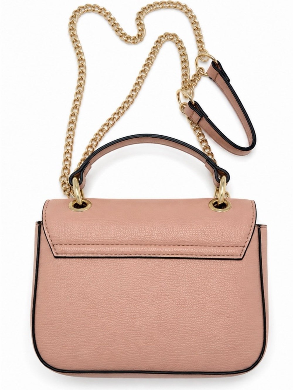 Armani Exchange Blush Pink Top-Handle Shoulder Bag with Gold Chain